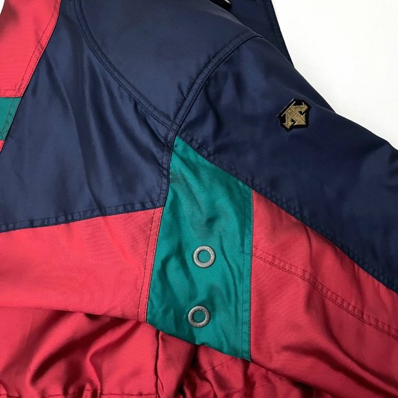 Descente Vintage Ski Winter Red Blue Green Retro Snowboard Jacket - Picture 16 of 17
